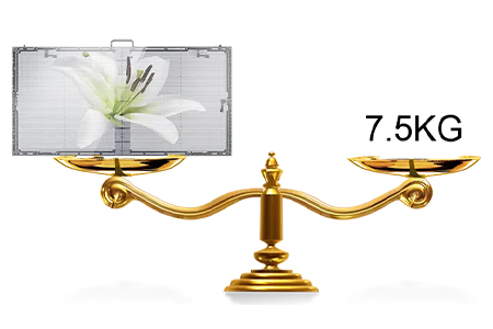 led transparent screen 7.5 kg weight